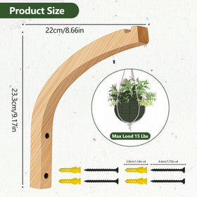 DSJIFGEW wooden plant hanger with curved tip adds stylish organization for plants.
