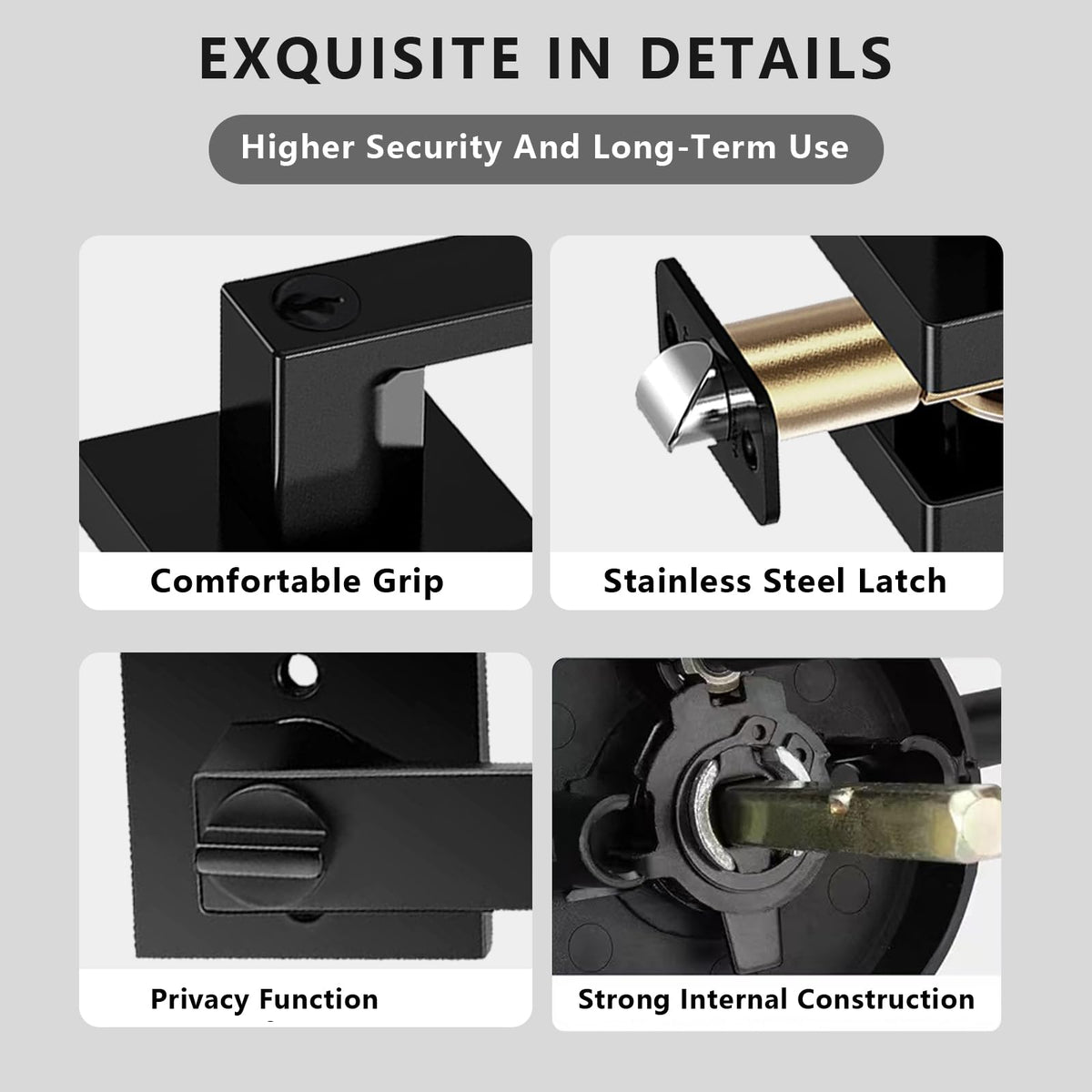 DSJJBLL bedroom door lever offers easy access and quiet operation.