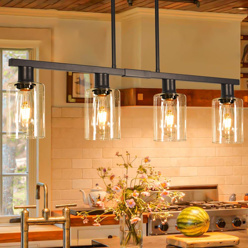 DSMJFU 4-light kitchen island light front view for a modern workspace.
