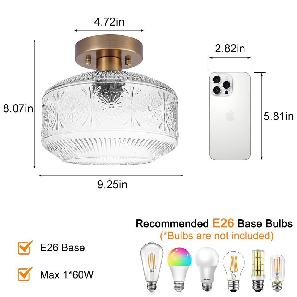 DSMJFU semi-flush fixture installs quickly on standard wiring.