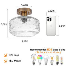 DSMJFU semi-flush fixture installs quickly on standard wiring.