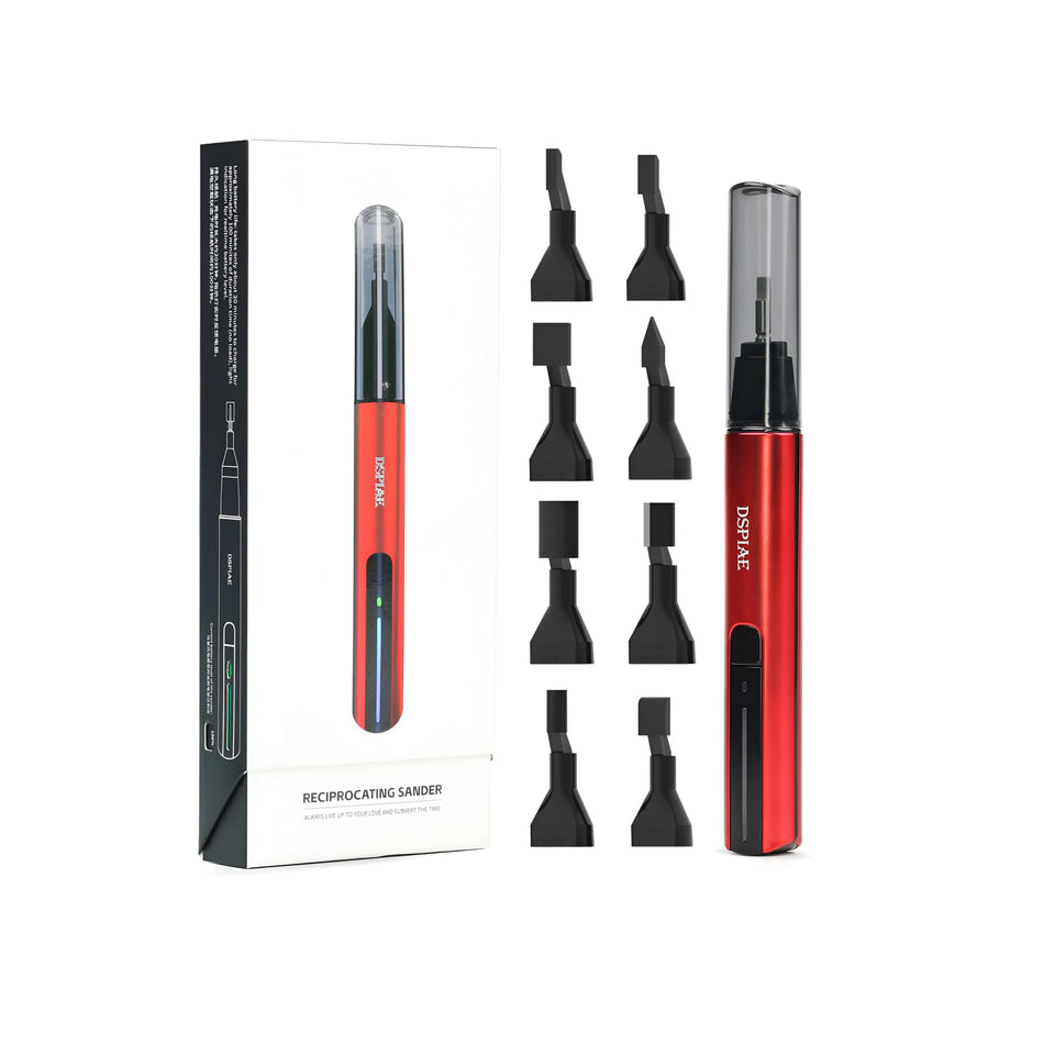 DSPIAE electric reciprocating sander front angle for precise detail work.