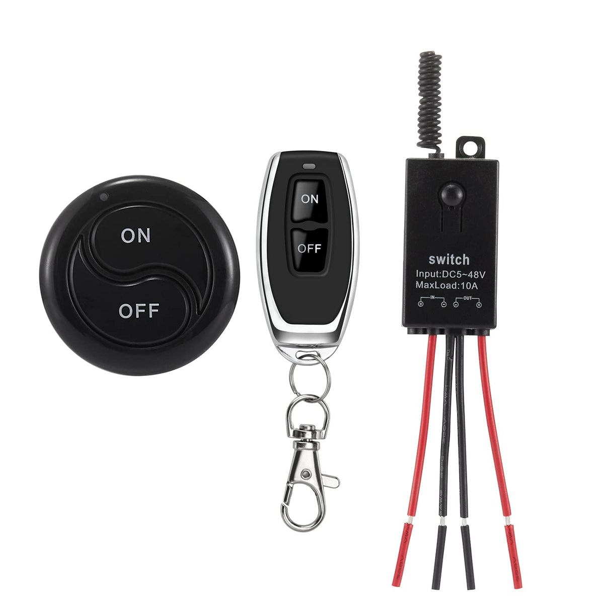 dstfuy mini wireless switch 12v relay—compact receiver ready for easy light control.