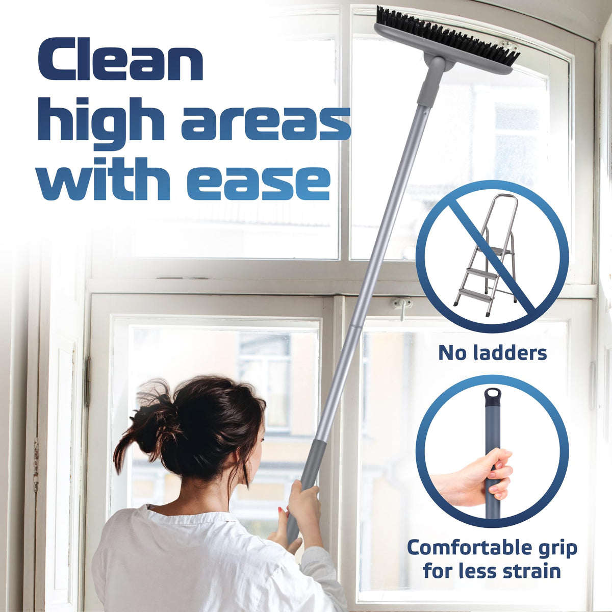 DSV Standard grout scrub brush cleans hard-to-reach areas without bending