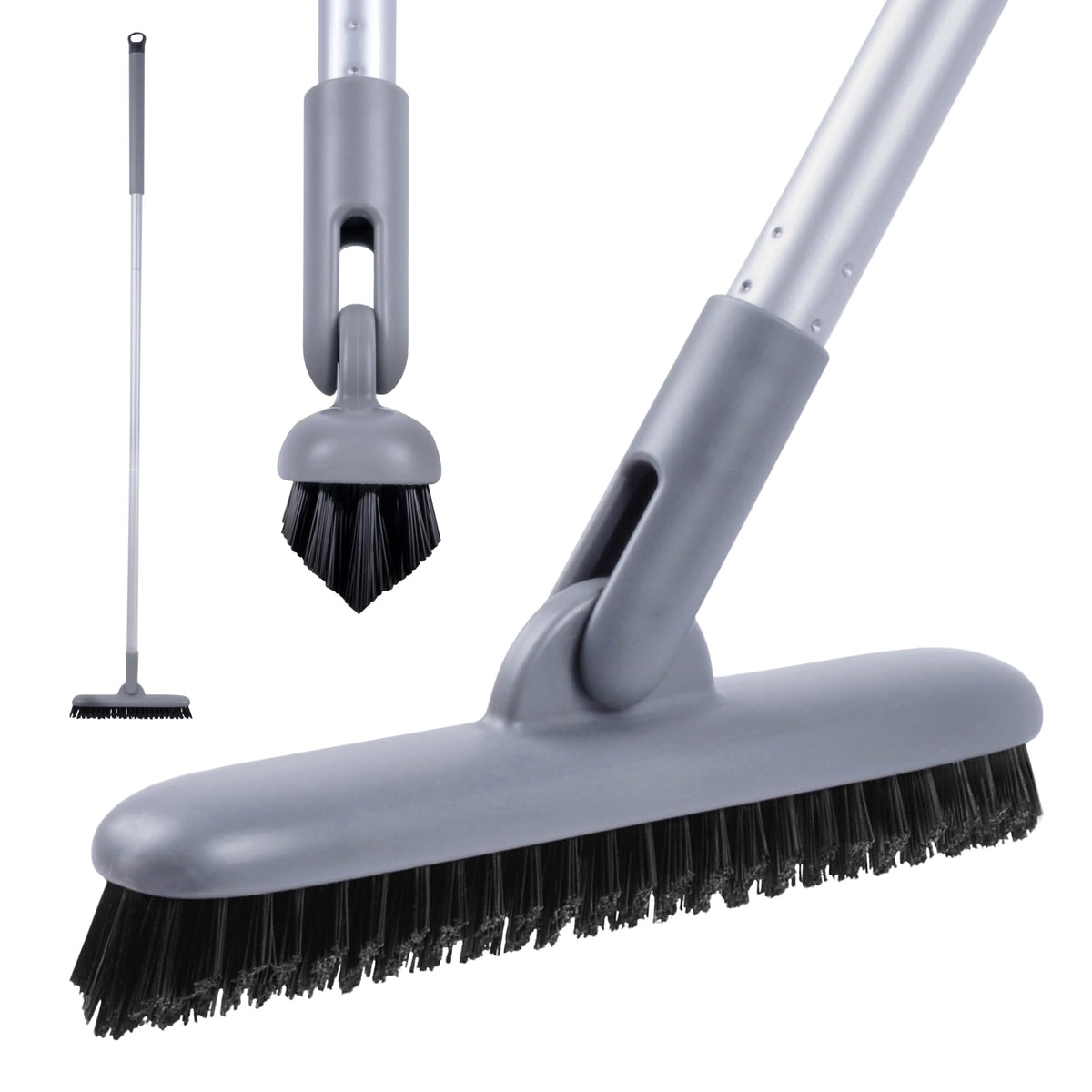 DSV Standard grout scrub brush with long handle reaching 50-inch heights for easy grout cleaning