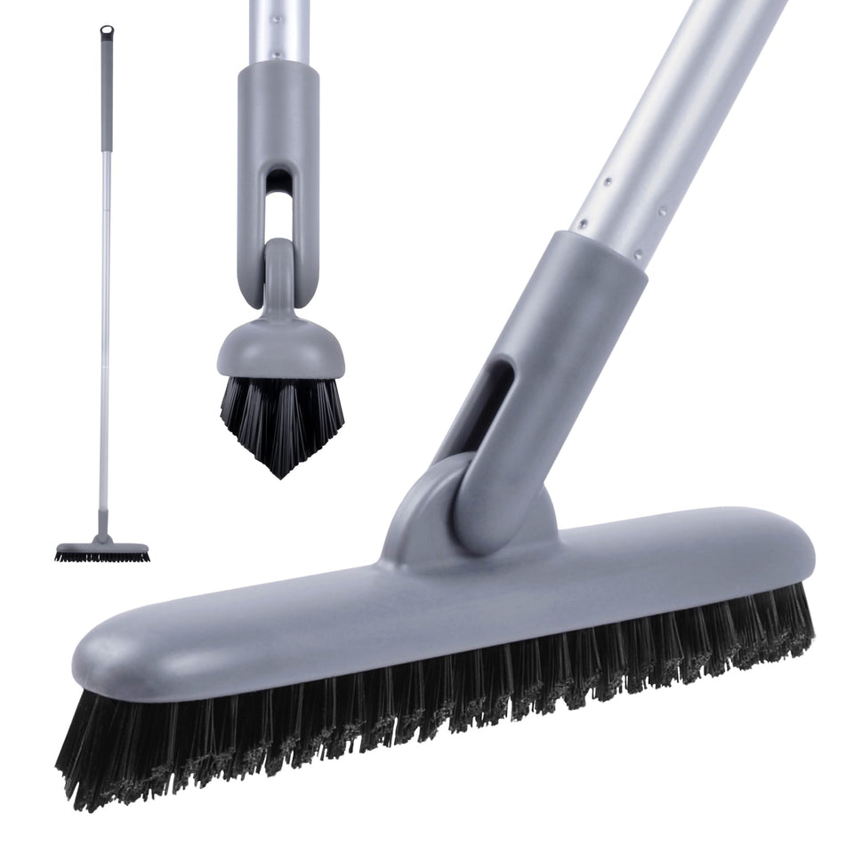 DSV Standard grout scrub brush with long handle reaching 50-inch heights for easy grout cleaning