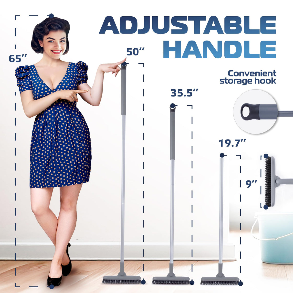 DSV Standard grout scrub brush with V-shaped head fits narrow grout lines for precise cleaning