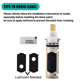 Close-up of valve area showing tight, leak-minimizing seal