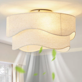 DSYBRI flush-mount 20in ceiling fan with light, ideal for small rooms.