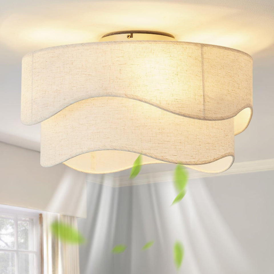 DSYBRI flush-mount 20in ceiling fan with light, ideal for small rooms.