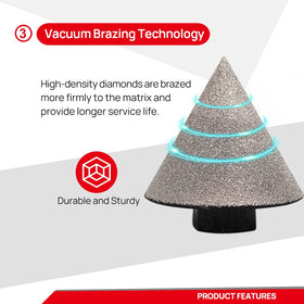 DT-DIATOOL enlarging porcelain tile hole with precision control.