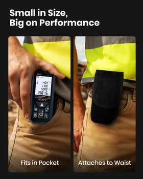 DTAPE laser measurer on a job site with IP54 protection.