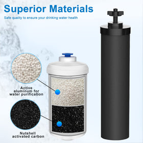 DTESL black purification element close-up of coconut-shell carbon