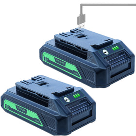 DTK 24V battery front view showing compact design for easy storage