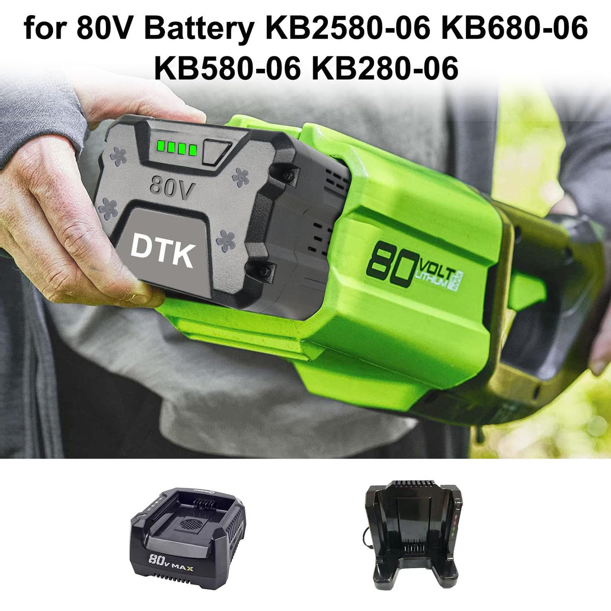 DTK 3500mAh 80V battery compatible with Greenworks tools