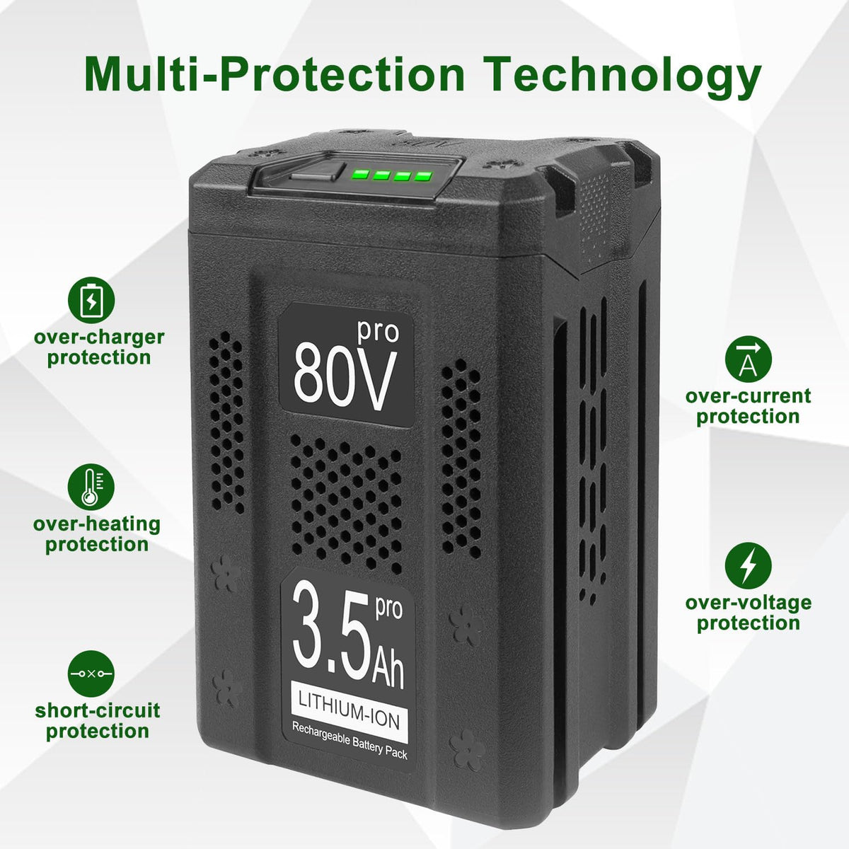 DTK 3500mAh 80V battery side connection showing plug compatibility