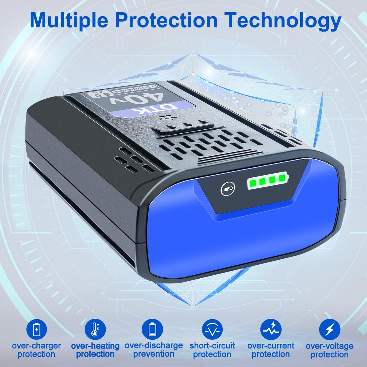 DTK replacement battery charging with original charger enables fast top-ups.