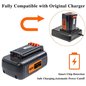 DTK 40V battery in use with cordless tools for efficiency.