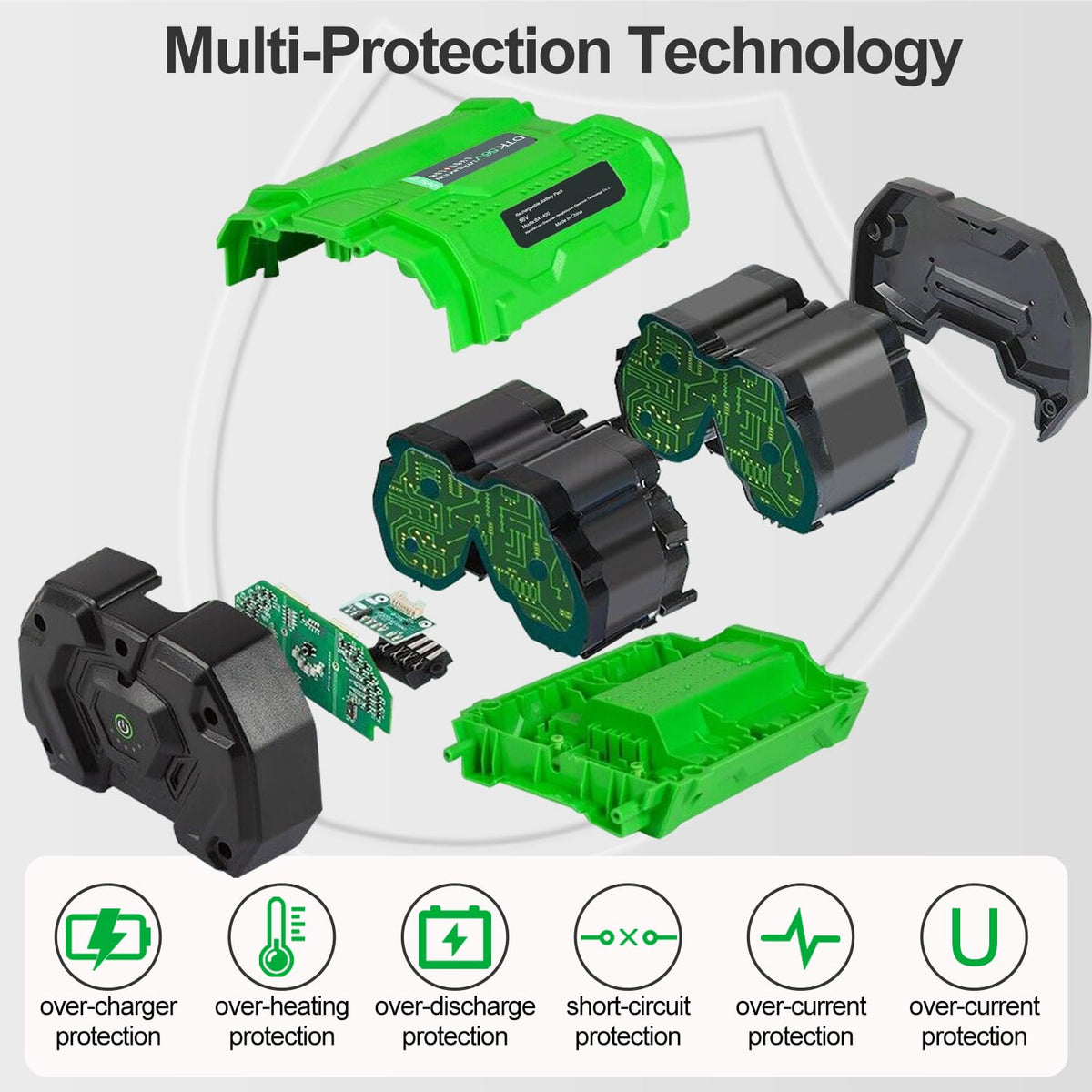 DTK 56V battery with LED indicators for charge status