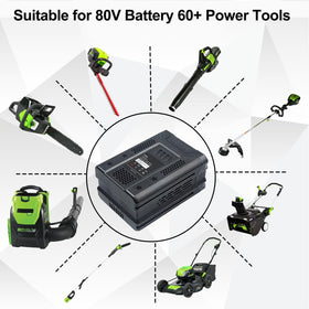 DTK 80V charger compatibility for quick recharging.