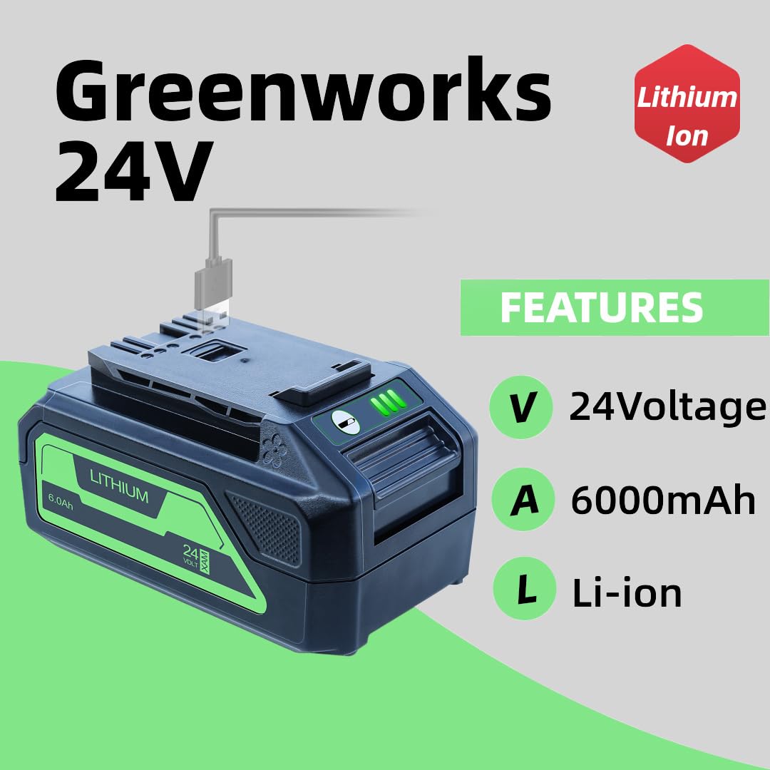DTK 24V 6Ah battery side view with slim profile for easy mounting
