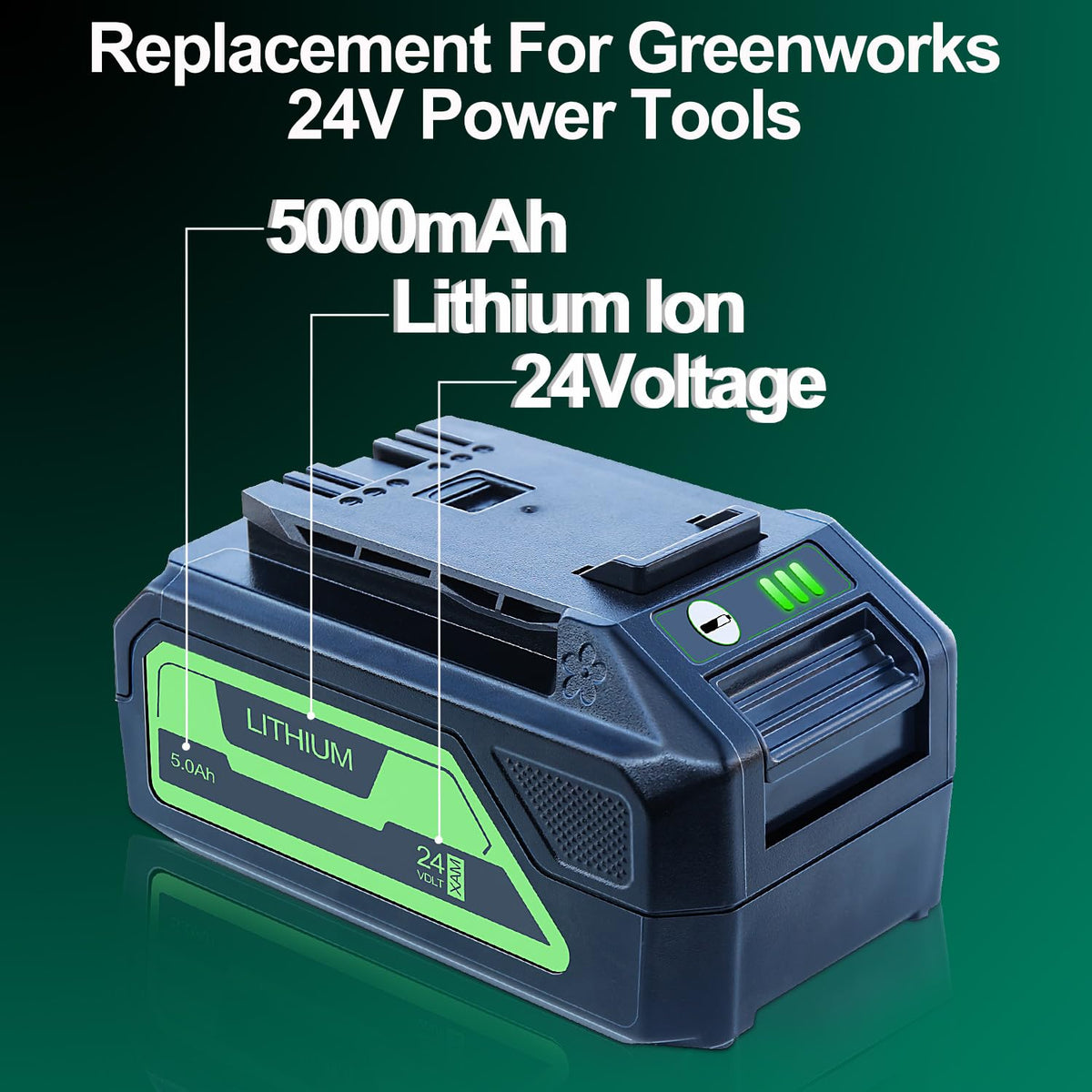 DTK battery compatibility with Greenworks 24V tools for reliable replacement.