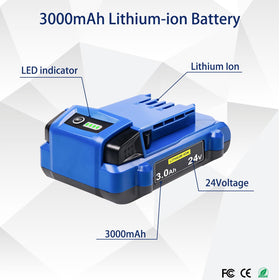 DTK battery shown compatible with Kobalt 24V tools KB624-03 and others.