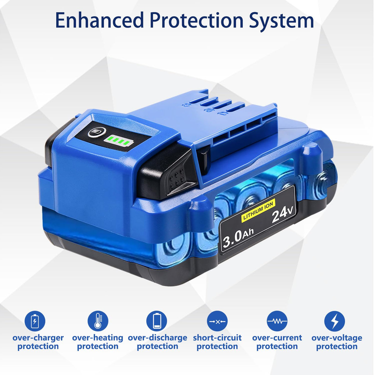 DTK battery LED fuel gauge on the side for quick charge check.