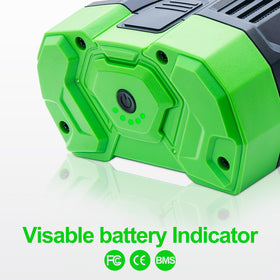 DTK battery LED indicator shows charging status at a glance