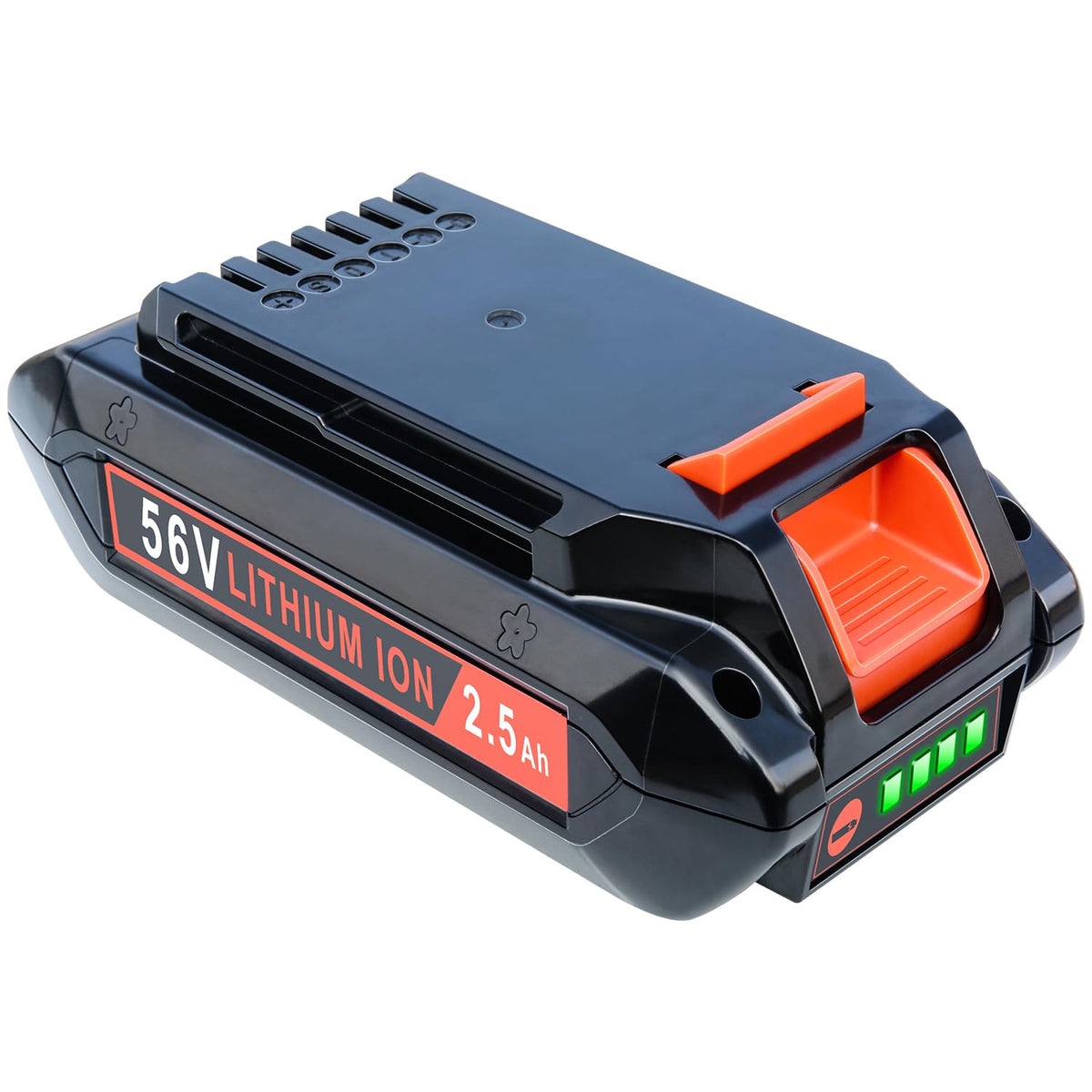 DTK battery for Echo Eforce 56V with 4-LED gauge shows charge status.