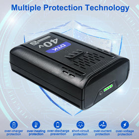 DTK 40V fast-charge ready with KRC60-06 for rapid top-ups.