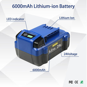 DTK battery with LED gauge indicating charge status for safe operation.