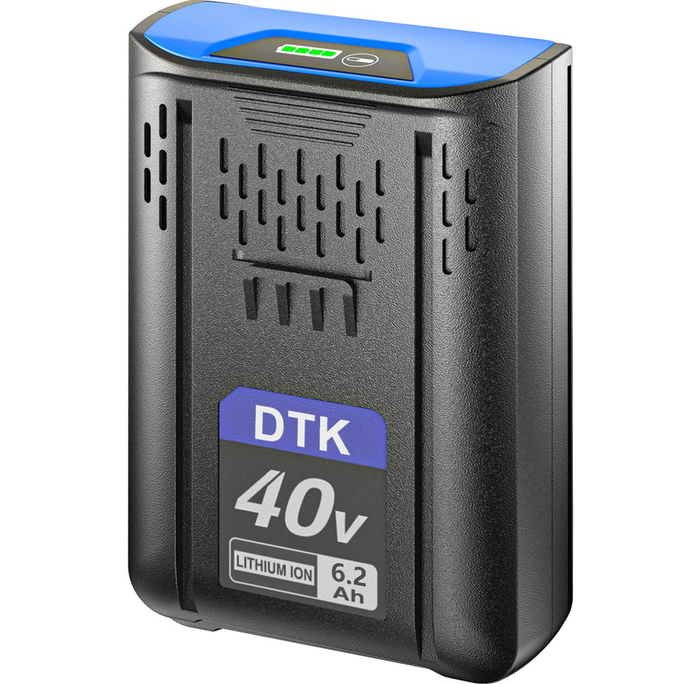 DTK replacement for Kobalt 40V battery, front view, compatibility snapshot.