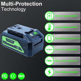 DTK USB output port on battery enabling charging of devices.