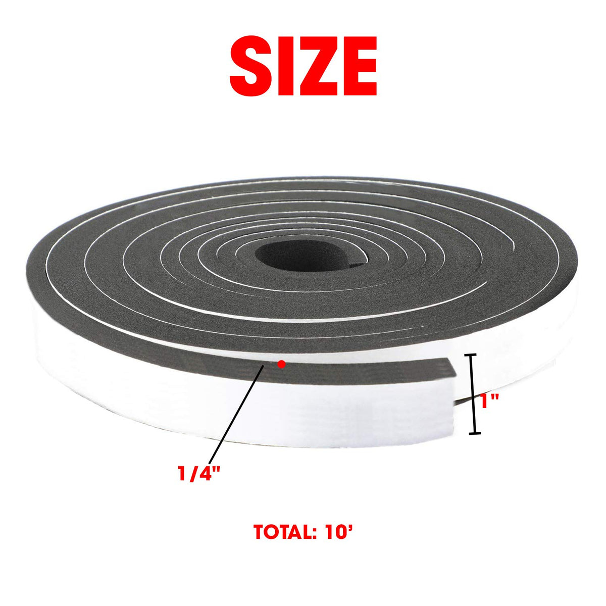 Dualplex foam strip roll applied for door insulation and drafts.