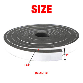 Dualplex foam strip roll applied for door insulation and drafts.