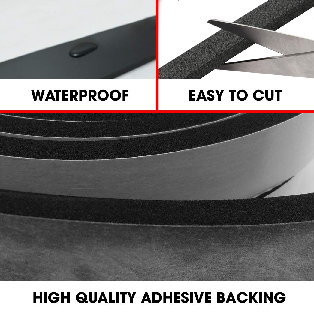Dualplex weather-seal foam strip applied to a window frame.