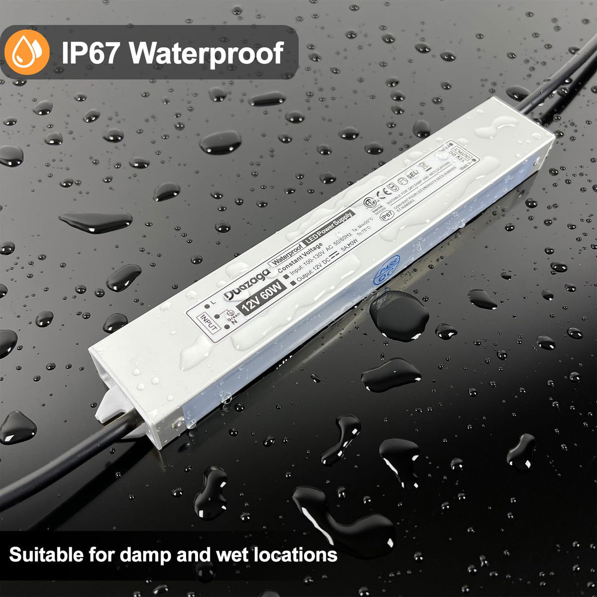 Duazaga aluminum casing with efficient heat dissipation for longevity.