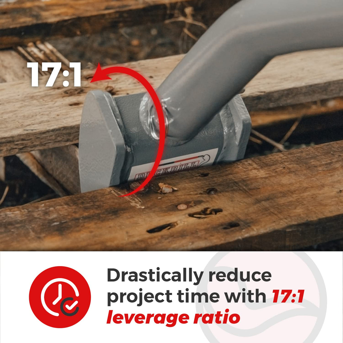 Duckbill Deck Wrecker used on pallets and docks for versatile removal.
