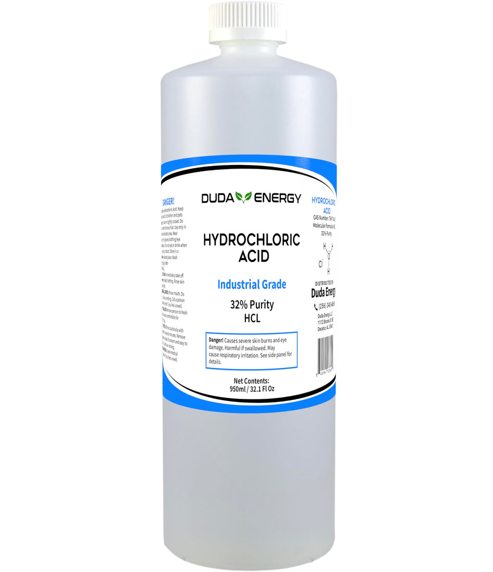 Duda Energy hydrochloric acid 32% bottle for concrete cleaning and pH adjustment