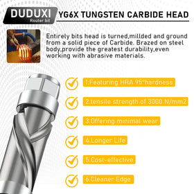 DUDUXI flush trim router bit with bottom bearing for straight cuts