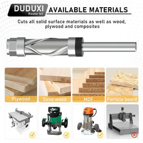 DUDUXI wood trimming router bit ideal for template cuts and joints