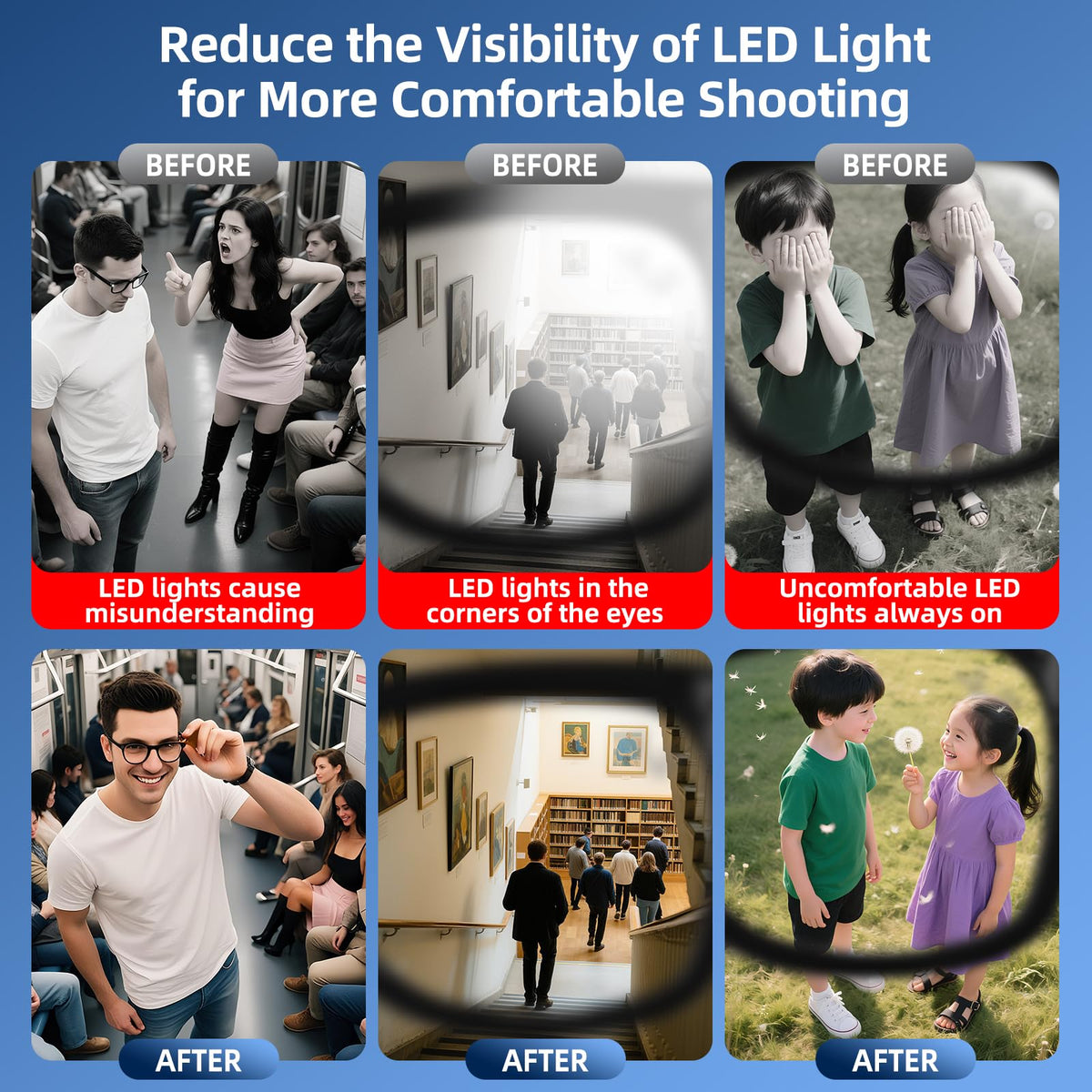 Fast, tool-free installation of the DuHeSin blocker on glasses