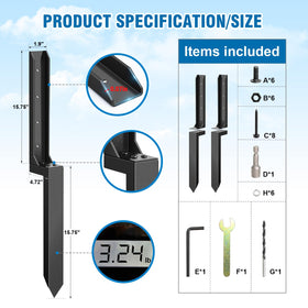 Dukelai 32-inch repair stakes with mounting hardware for sturdy fix