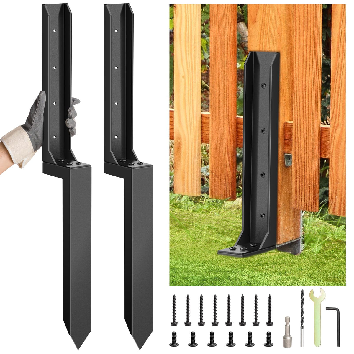 Dukelai fence post repair kit parts ready for rapid assembly