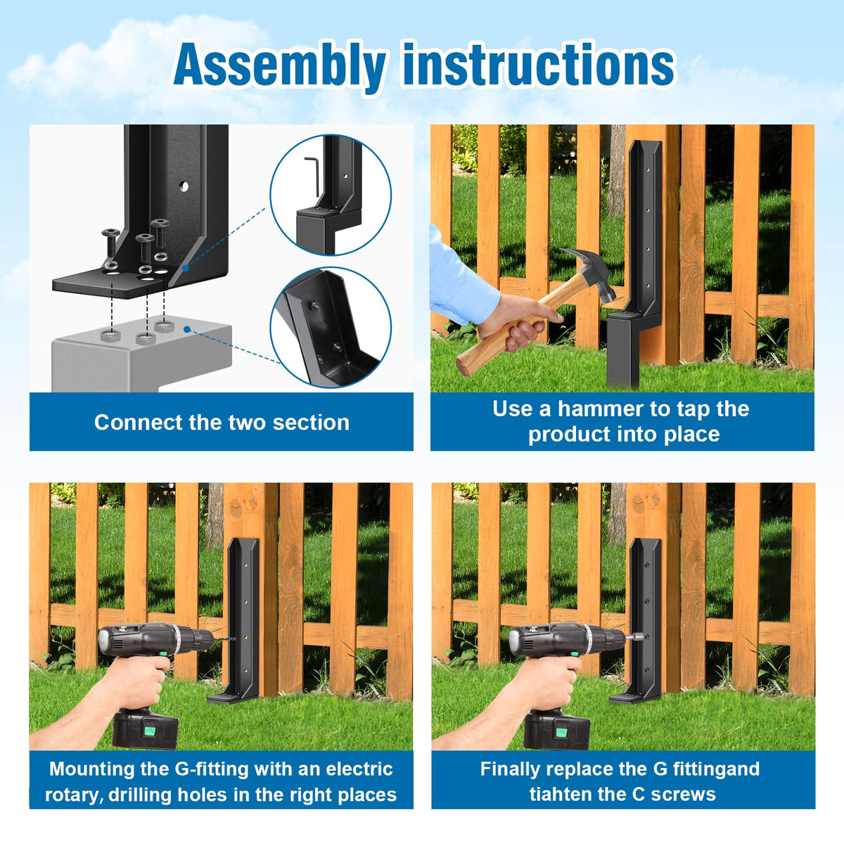 Dukelai powder-coated steel stake provides durable support