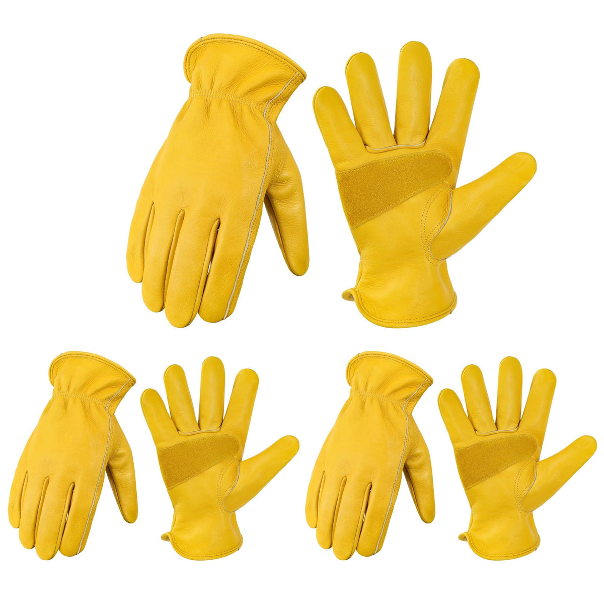 DULFINE cowhide gloves with palm-patch for enhanced grip during yard work