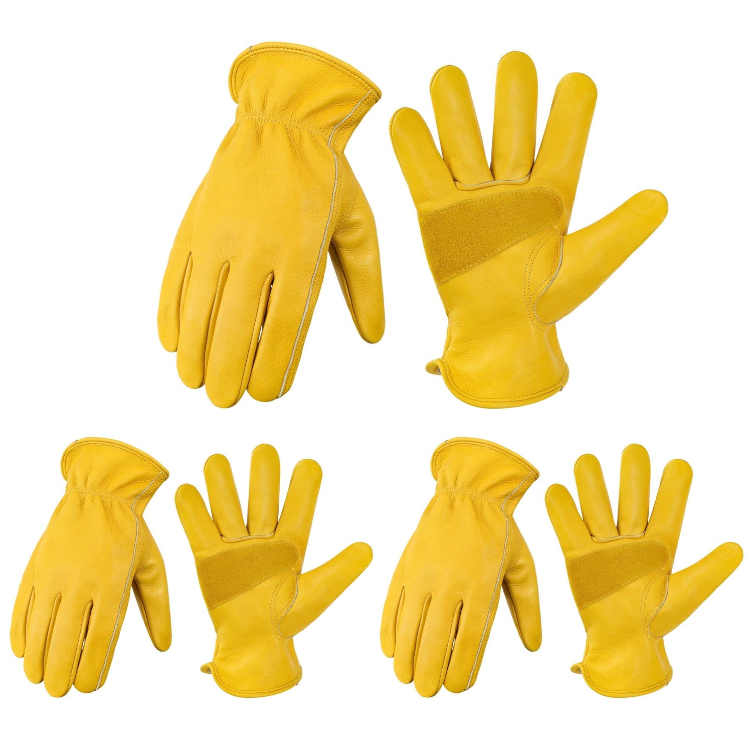 DULFINE cowhide gloves with palm-patch for enhanced grip during yard work