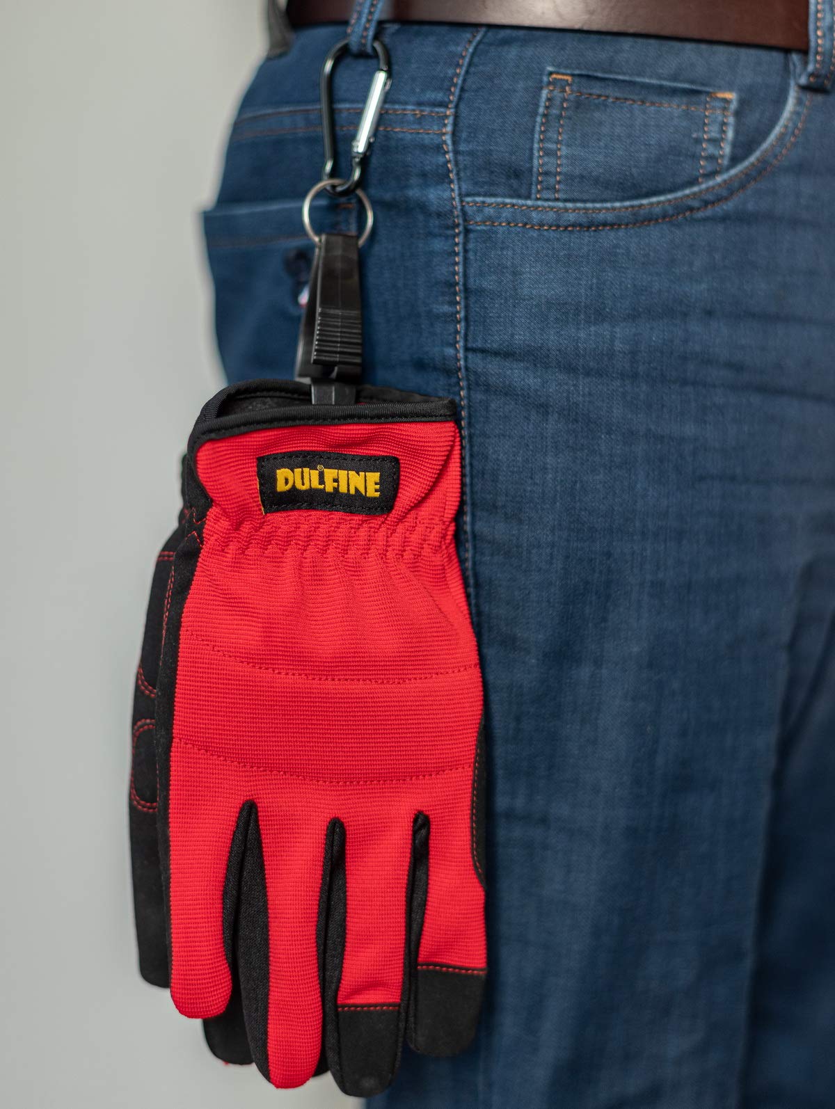 DULFINE gloves easy-on easy-off cuff aids quick tool access.