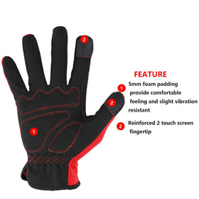 DULFINE gloves knuckle padding foam close-up highlights light impact protection during delicate operations.